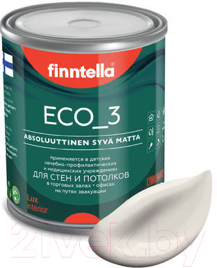 Краска Finntella Eco 3 Wash and Clean Puuvilla / F-08-1-1-LG237 (900мл, бежевый, глубокоматовый)