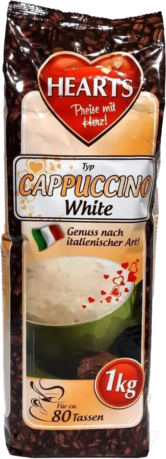 Кофейный напиток Hearts Instant Cappuccino White С молоком (1кг)