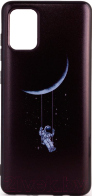 Чехол-накладка Case Print для Galaxy A71 (астронавт на луне)