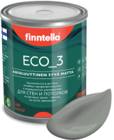 Краска Finntella Eco 3 Wash and Clean Kivia / F-08-1-1-LG225 (900мл, серый, глубокоматовый) - 