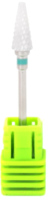 Фреза для маникюра Global Fashion Керамическая конус с зеленой насечкой Cone