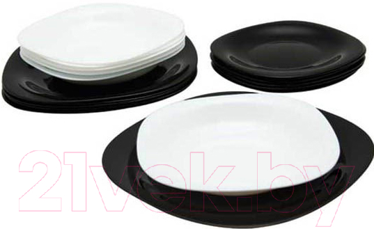 Набор тарелок Luminarc Carine Black/White N1479