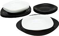 Набор тарелок Luminarc Carine Black/White N1479 (18шт) - 