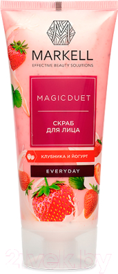 Скраб для лица Markell Magic Duet клубника и йогурт (100мл)