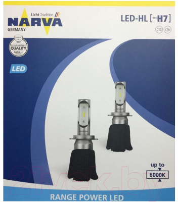 Комплект автомобильных ламп Narva LED H7 18005