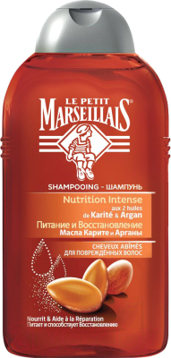 Шампунь для волос Le Petit Marseillais Для поврежденных волос масла карите и арганы (250мл)