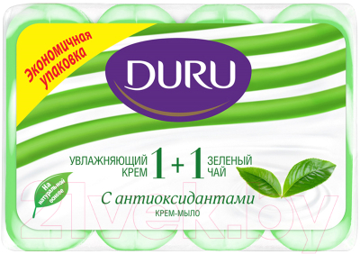 Набор мыла Duru 1+1 Увлажняющий крем и зеленый чай (4x80г)