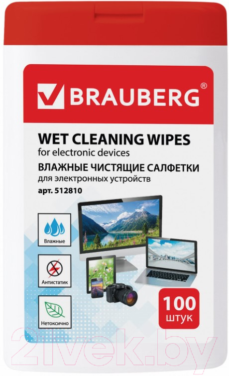 Салфетки для ухода за техникой Brauberg 512810 (100шт)