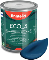 Краска Finntella Eco 3 Wash and Clean Sininen Kuu / F-08-1-1-LG256 (900мл, лазурно-синий, глубокоматовый) - 