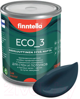 Краска Finntella Eco 3 Wash and Clean Yo / F-08-1-1-LG257 (900мл, глубокоматовый)