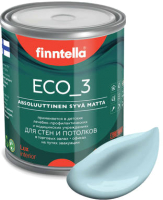 Краска Finntella Eco 3 Wash and Clean Jaata / F-08-1-1-LG258 (900мл, светло-голубой, глубокоматовый) - 