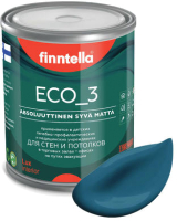 Краска Finntella Eco 3 Wash and Clean Myrsky / F-08-1-1-LG261 (900мл, бирюзовый, глубокоматовый) - 