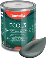 Краска Finntella Eco 3 Wash and Clean Salvia / F-08-1-1-LG263 (900мл, серо-зеленый, глубокоматовый) - 