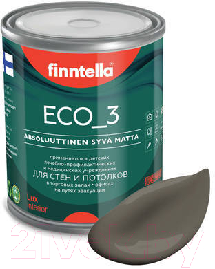 Краска Finntella Eco 3 Wash and Clean Mutteri / F-08-1-1-LG264 (900мл, коричневый, глубокоматовый)