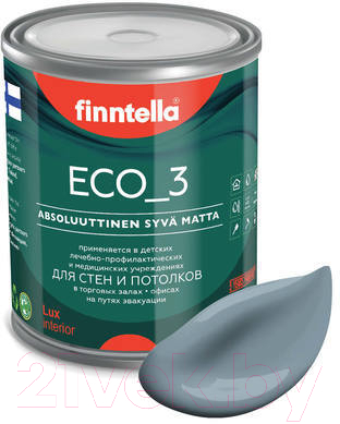 Краска Finntella Eco 3 Wash and Clean Harmaa / F-08-1-1-LG276