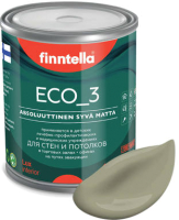 Краска Finntella Eco 3 Wash and Clean Khaki / F-08-1-1-LG79 (900мл, серо-зеленый, глубокоматовый) - 
