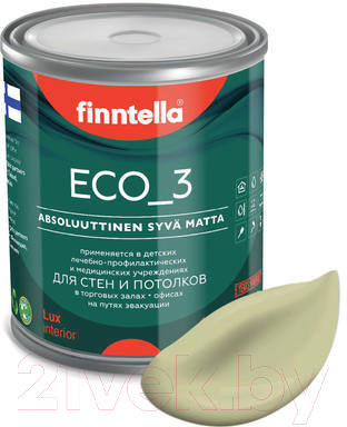 Краска Finntella Eco 3 Wash and Clean Lammin / F-08-1-1-LG85 (900мл, глубокоматовый)