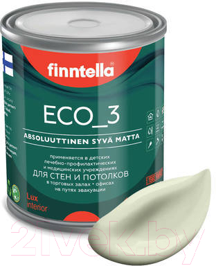 Краска Finntella Eco 3 Wash and Clean Lootus / F-08-1-1-LG87 (900мл, глубокоматовый)