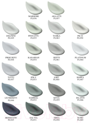 Краска Finntella Eco 3 Wash and Clean Delfiini / F-08-1-3-FL049 (2.7л, светло-серый, глубокоматовый)