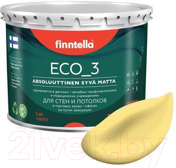 Краска Finntella Eco 3 Wash and Clean Aurinko / F-08-1-3-FL115 (2.7л, палевый, глубокоматовый)