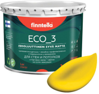 Краска Finntella Eco 3 Wash and Clean Keltainen / F-08-1-3-FL129 (2.7л, желтый, глубокоматовый) - 