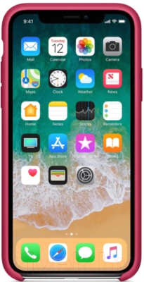 Чехол-накладка Case Liquid для iPhone X (розовый/красный)