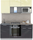 Кухонный гарнитур Интерлиния Мила Gloss 1.7 (ваниль/асфальт) - 