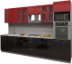 Готовая кухня Интерлиния Мила Gloss 3.2 (красный/черный) - 