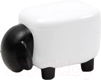 Контейнер для хранения Qualy Sheepshape / QL10259-WH-BK (белый/черный)
