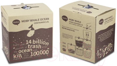 Контейнер для хранения Qualy Moby Whale Ocean / QL10331-CL-BU