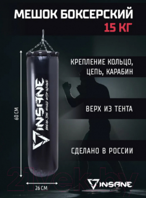 Боксерский мешок Insane PB-01 (15кг, черный)