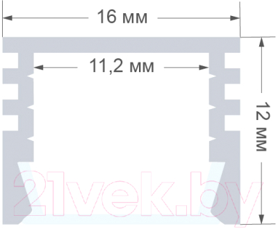 Профиль для светодиодной ленты Apeyron Electrics П-образный 08-10 (серебристый)
