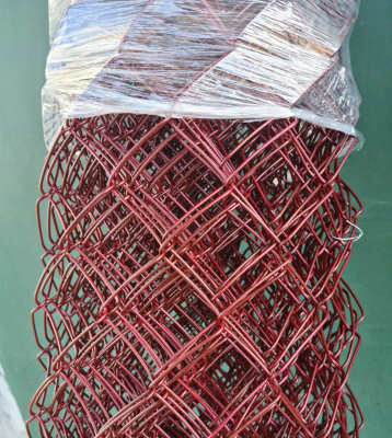 Сетка-рабица Белзабор в ПВХ D 2.4 1.2x10м (ячейка 55x55мм, рубиновый)
