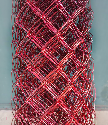 Сетка-рабица Белзабор в ПВХ D 2.4 1.2x10м (ячейка 55x55мм, рубиновый)