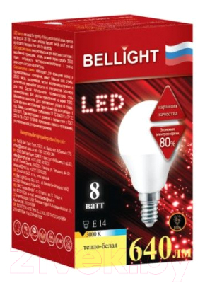 Лампа Bellight LED G45 8W 220V E14 3000K