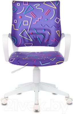 Кресло детское Бюрократ KD-W4 (фиолетовый Sticks 08/белый пластик)