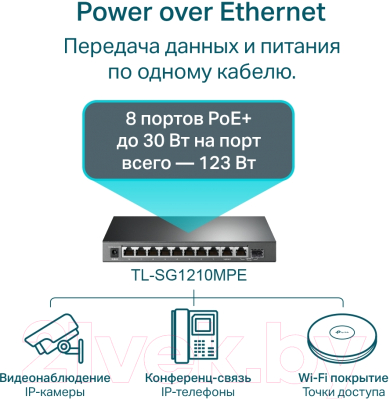 Коммутатор TP-Link TL-SG1210MPE