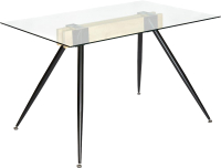 Обеденный стол Tetchair Frondo металл/стекло/дерево (прозрачный/натуральный/черный) - 