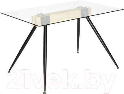 Обеденный стол Tetchair Frondo металл/стекло/дерево (прозрачный/натуральный/черный)
