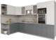 Кухонный гарнитур Интерлиния Мила Gloss 1.68x3.2 левая (белый/асфальт) - 
