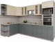Кухонный гарнитур Интерлиния Мила Gloss 1.68x3.0 левая (ваниль/асфальт) - 