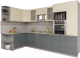 Готовая кухня Интерлиния Мила Gloss 1.68x3.2 левая (ваниль/асфальт) - 