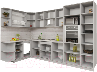 Купить Кухонный гарнитур Интерлиния Мила Gloss 1.68x3.2 левая в Минске