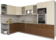 Готовая кухня Интерлиния Мила Gloss 1.68x3.2 левая (ваниль/шоколад) - 
