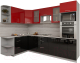 Кухонный гарнитур Интерлиния Мила Gloss 1.68x2.8 левая (красный/черный) - 