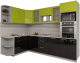 Кухонный гарнитур Интерлиния Мила Gloss 1.68x2.8 левая (яблоня/черный) - 