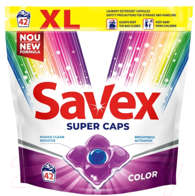 Капсулы для стирки Savex 2-в-1 Color Super Caps (42шт)