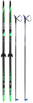 Комплект беговых лыж STC Step 0075 150/110 (зеленый)