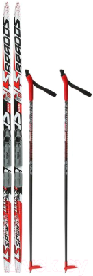 Комплект беговых лыж STC NNN Тrек Active автомат 180/140 (красный)