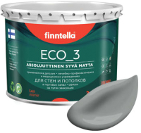 Краска Finntella Eco 3 Wash and Clean Tiina / F-08-1-3-LG107 (2.7л, темно-серый, глубокоматовый) - 